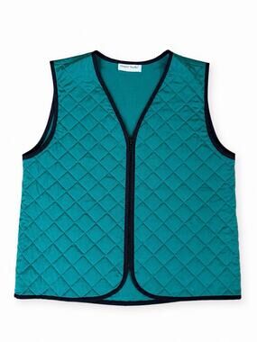 Graver Studio Women’s Quilted Vest Green Zip Front Diamond Stitch L